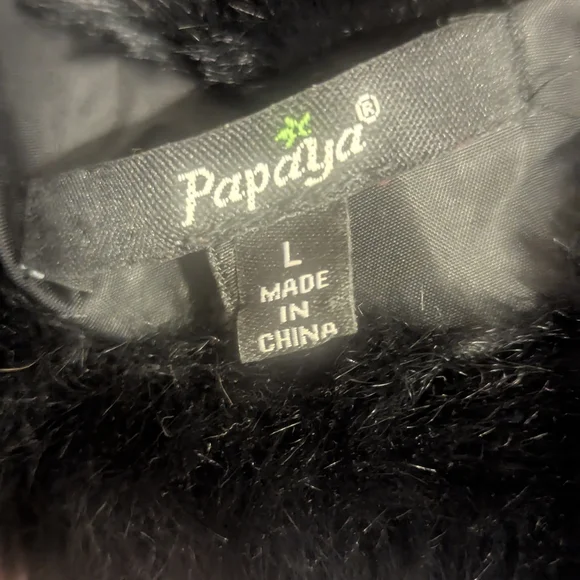 Papaya Luxurious Black Faux Fur Jacket - Picture 5 of 9
